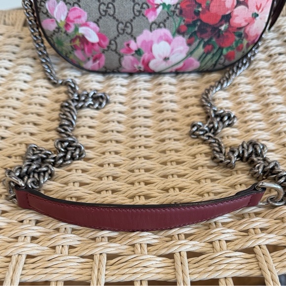 Gucci Pink Floral GG Supreme Leather & Canvas Crossbody Bag - Picture 12 of 13